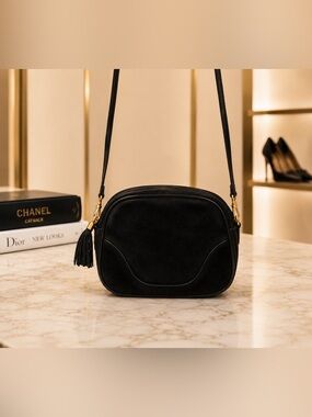 PALOMA PICASSO black suede crossbody bag VINTAGE
